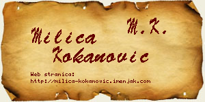 Milica Kokanović vizit kartica